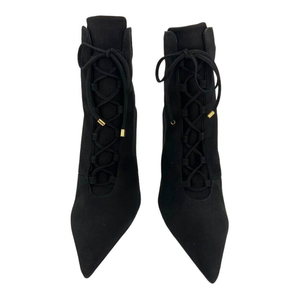 Good American Scandal Lace Up High Heel Booties Black Size 8.5 NWT $275 MSRP - Picture 4 of 8